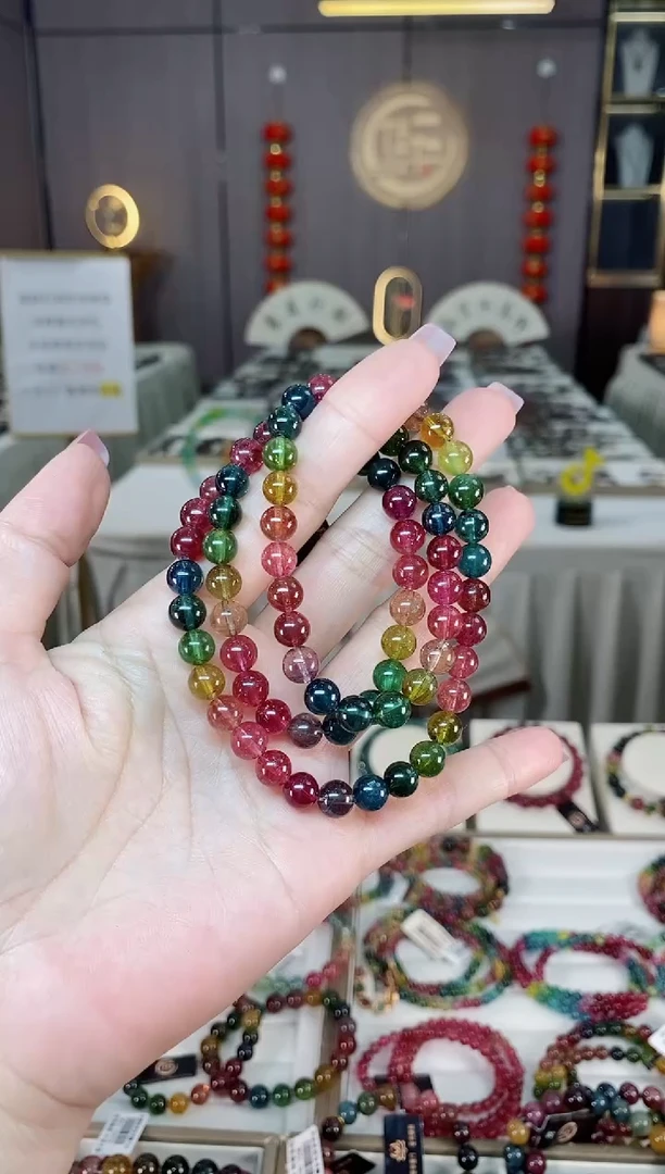 未镶嵌老矿碧玺三圈手串7mm+碧玺hon多样性发货一条