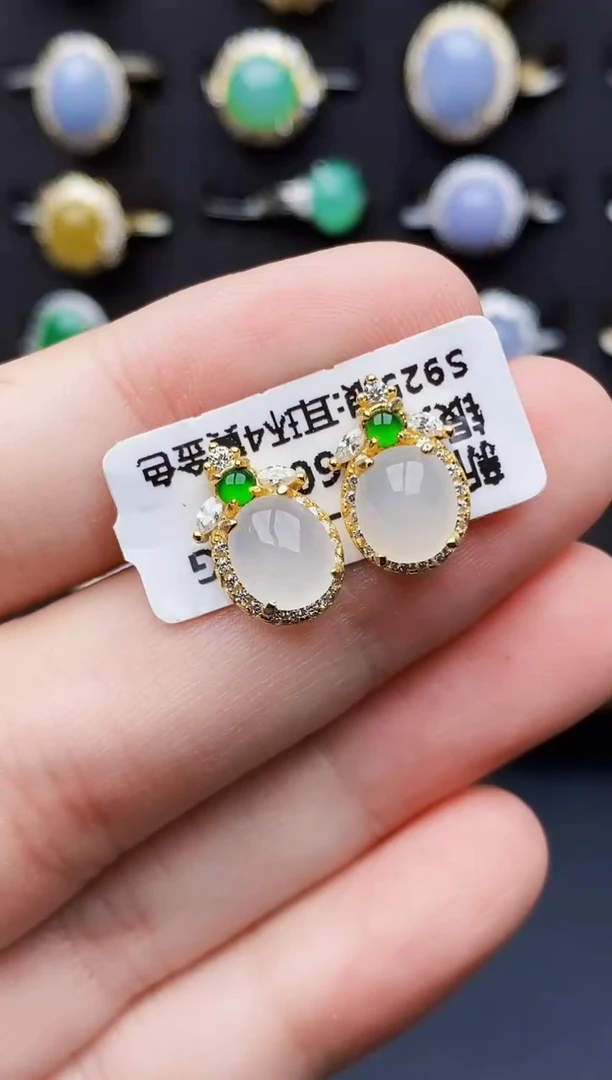 银S925镶嵌戒指翡翠0096