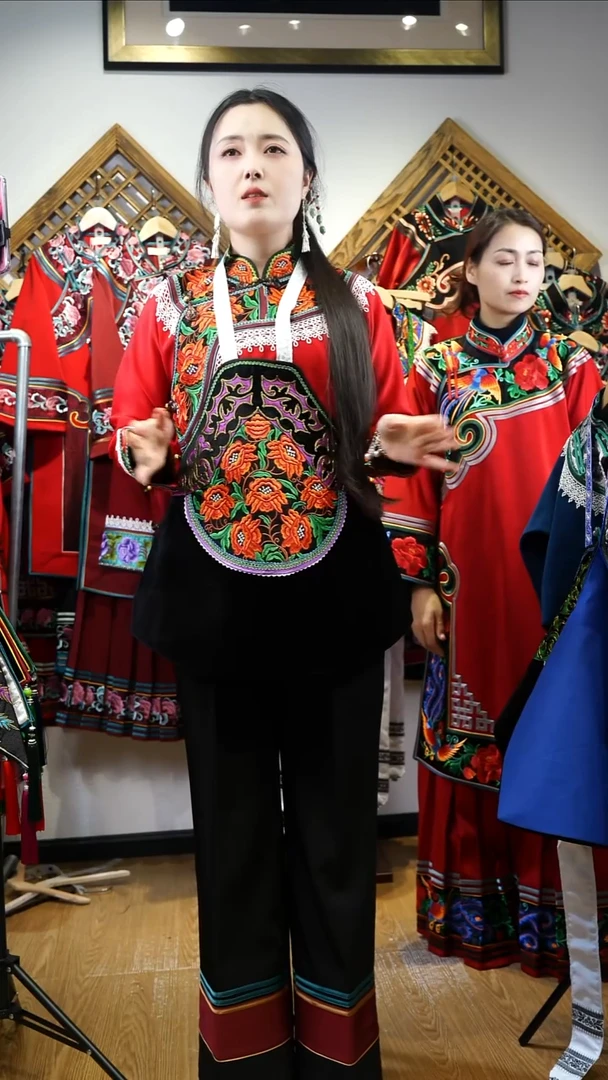 直播间专享围腰款  红色套装  上衣+围腰