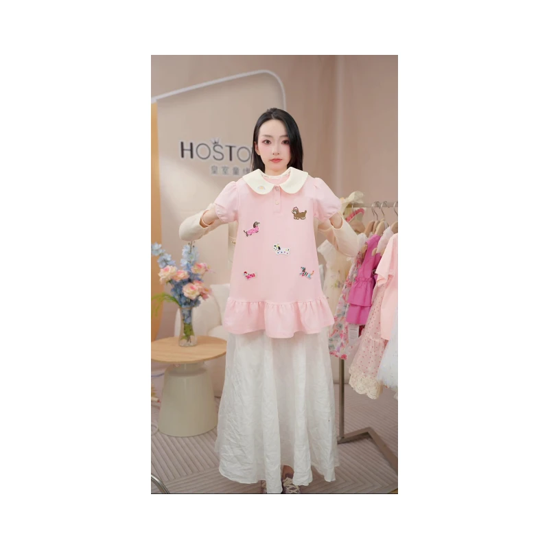 皇室童缘女童2025腊肠狗夏季刺绣卡通动漫短裙款17630470039