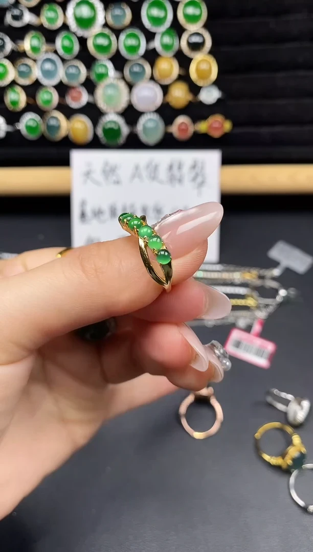 银S925镶嵌戒指翡翠68555