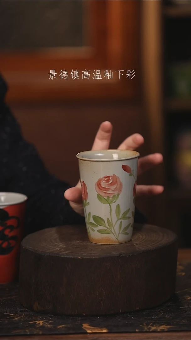 陶瓷景德镇高温釉下手绘陶瓷@L361@