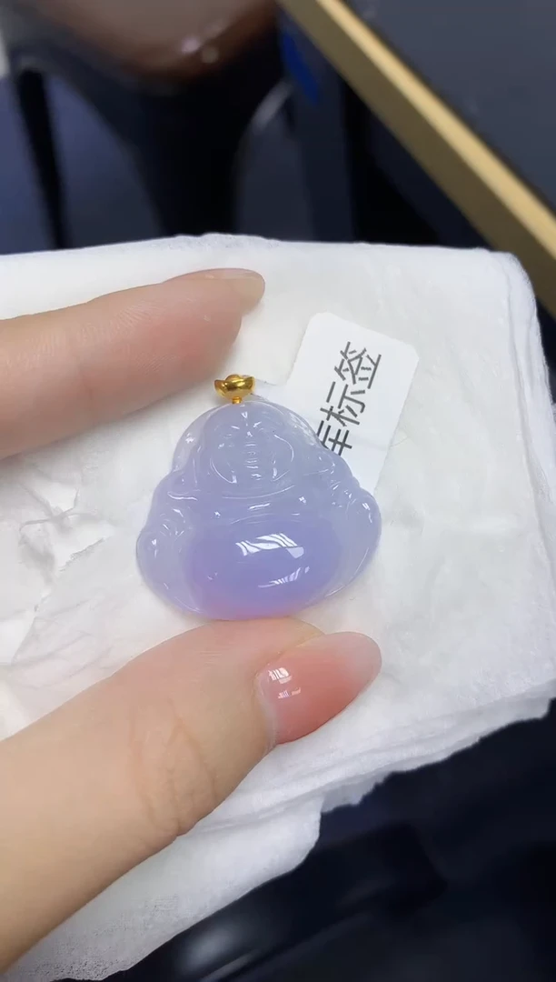 颈饰18K金镶嵌翡翠天然缅甸翡翠A货多样性发一件