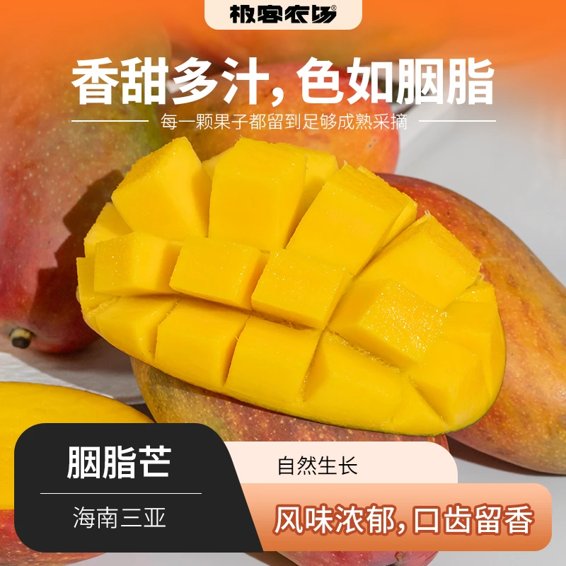 海南胭脂芒细腻肉厚口齿留香甜度高风味浓郁浓浓的热带风情 顺丰