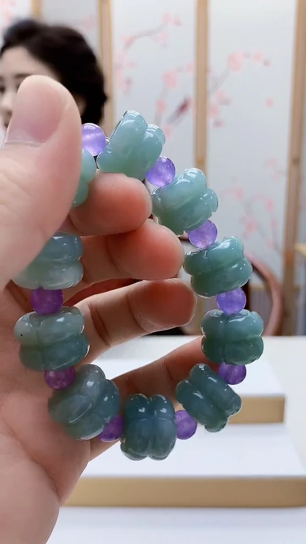 未镶嵌定制翡翠4829bb-毛货手串148