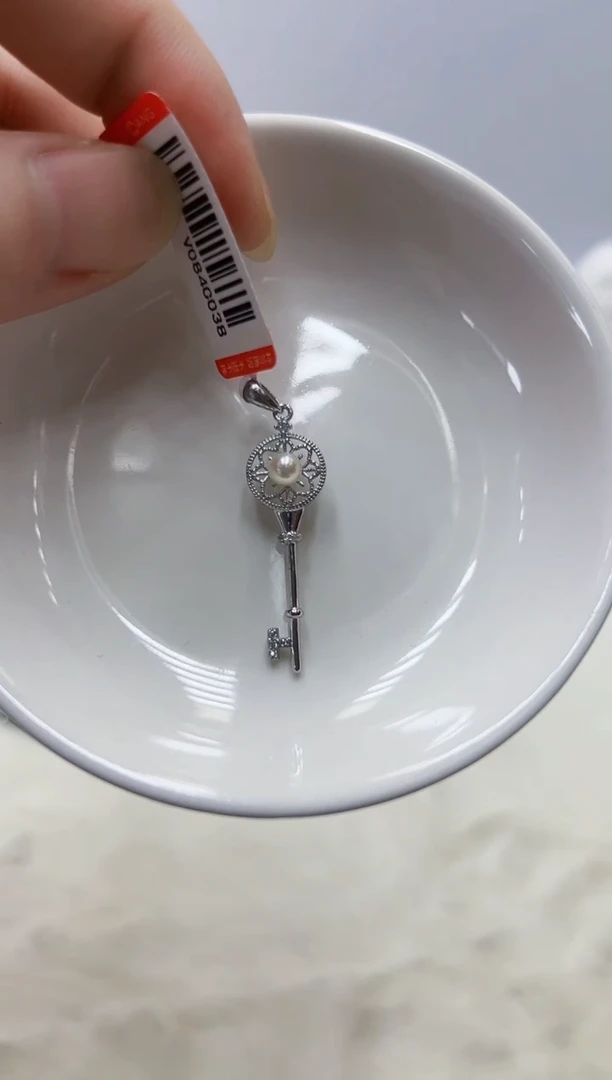 银S925镶嵌海水珍珠DA吊坠@@v084
