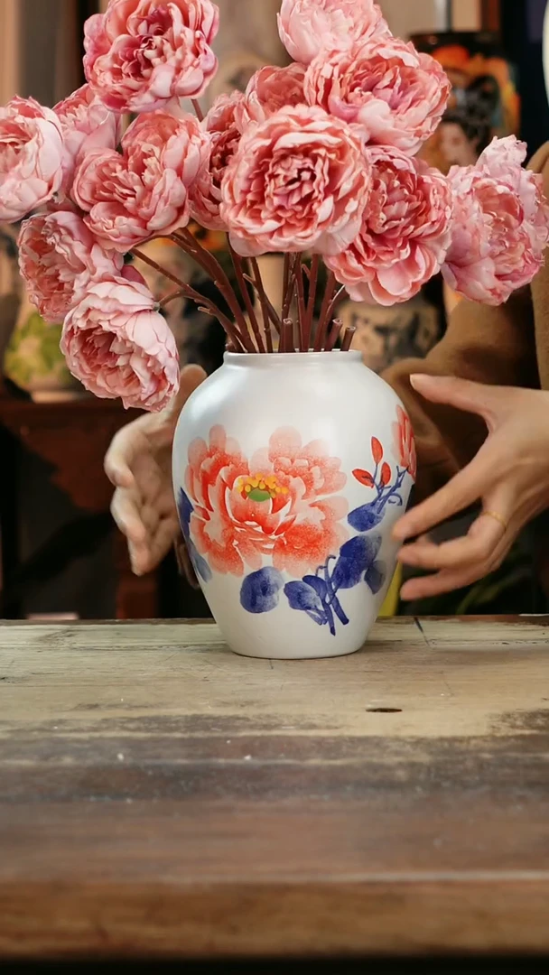 【闪购商品】瓷片景德镇纯手工釉下彩精品花瓶