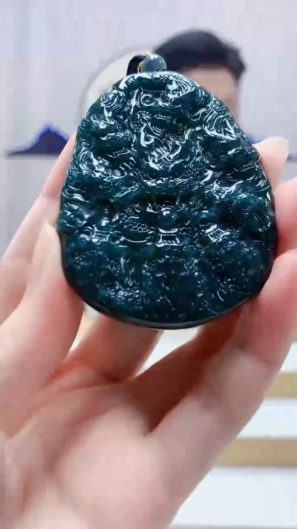 未镶嵌定制翡翠4917zm-毛货挂件31九龙