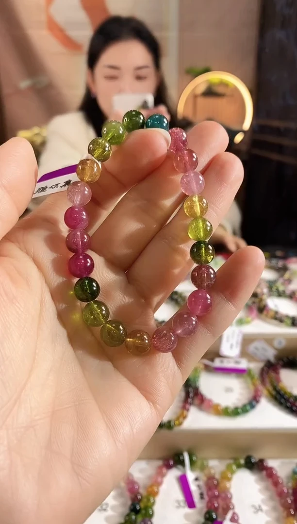 未镶嵌手链碧玺G2174单圈颜色微差发1