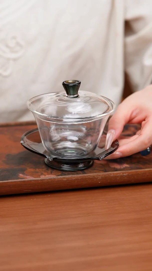 【闪购商品】禾器/荷叶盖碗/浅黑色/定制版