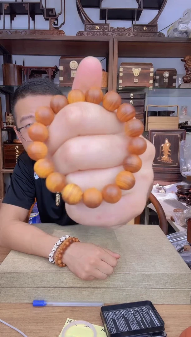 乌木类书架464崖柏1.2圆珠单圈手串