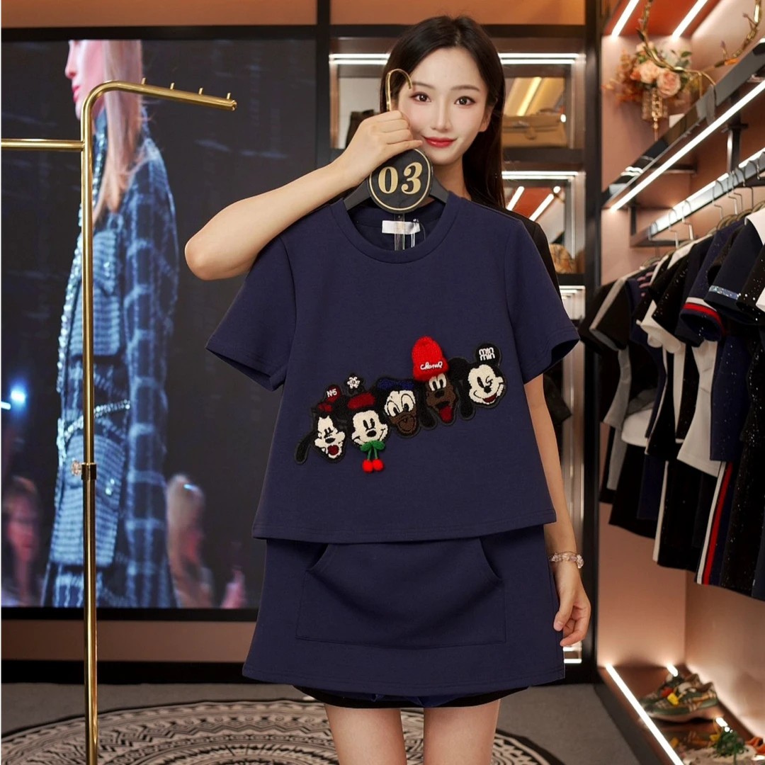 梅子-夏季新款卡通立体设计感上衣＋半身裙套装JC-A3337