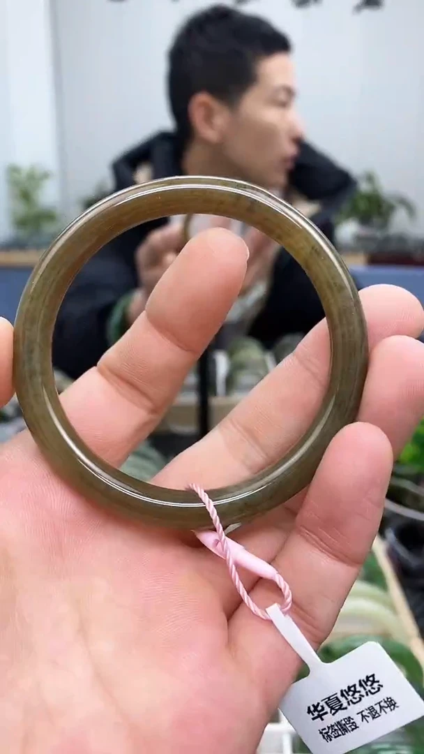 【闪购商品】和田玉手镯银S925镶嵌57