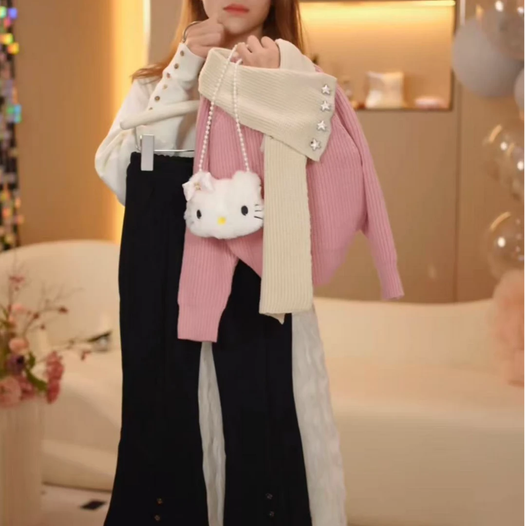 2025秋款亲子装百搭春季可爱甜美网红洋气针织开衫女童毛衣-144