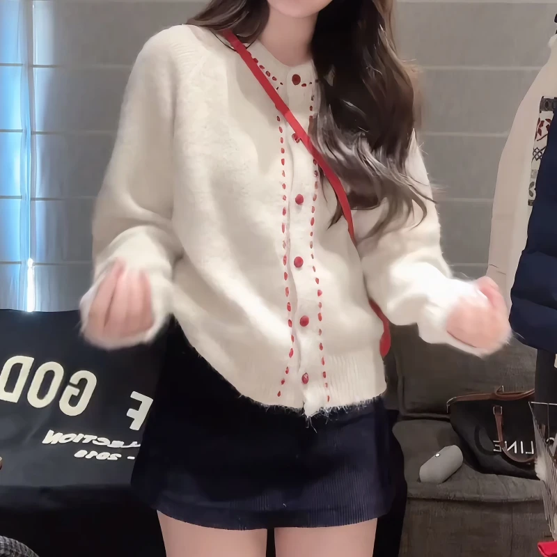 冬季新款设计感百搭气质韩系针织长袖开衫LK2501143