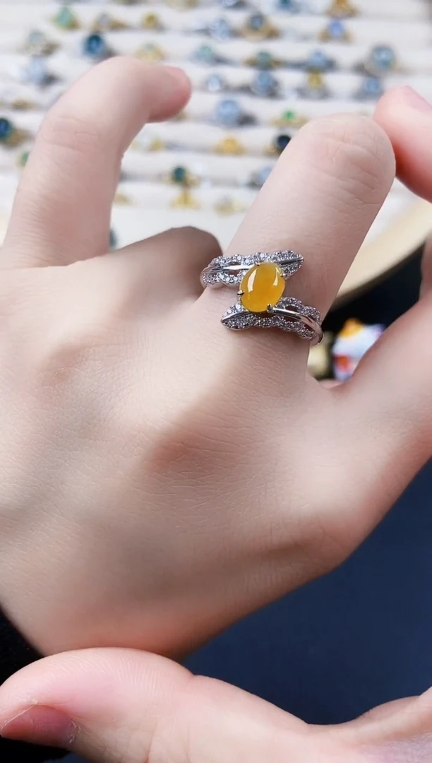 【闪购商品】翡翠戒指银S925镶嵌446564