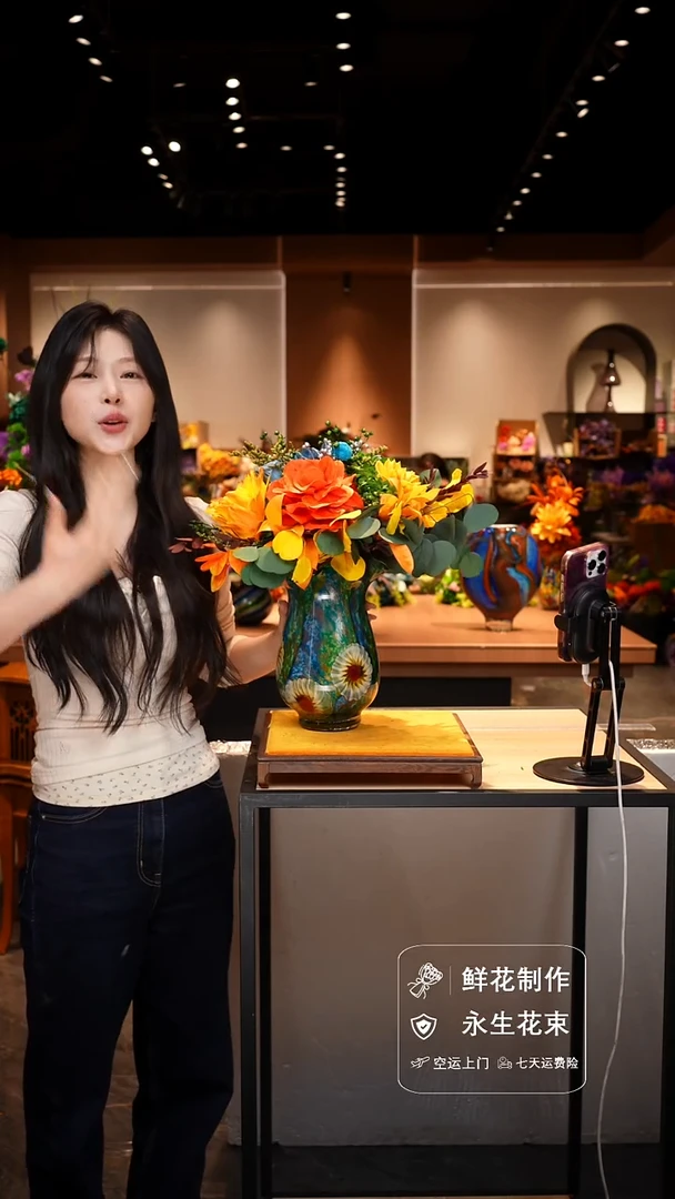 手工艺品琉璃手工花器花束空运包邮送货上门-以图片为准