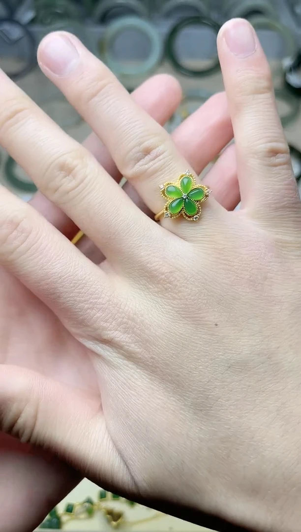 【闪购商品】和田玉戒指银S925镶嵌戒指kk