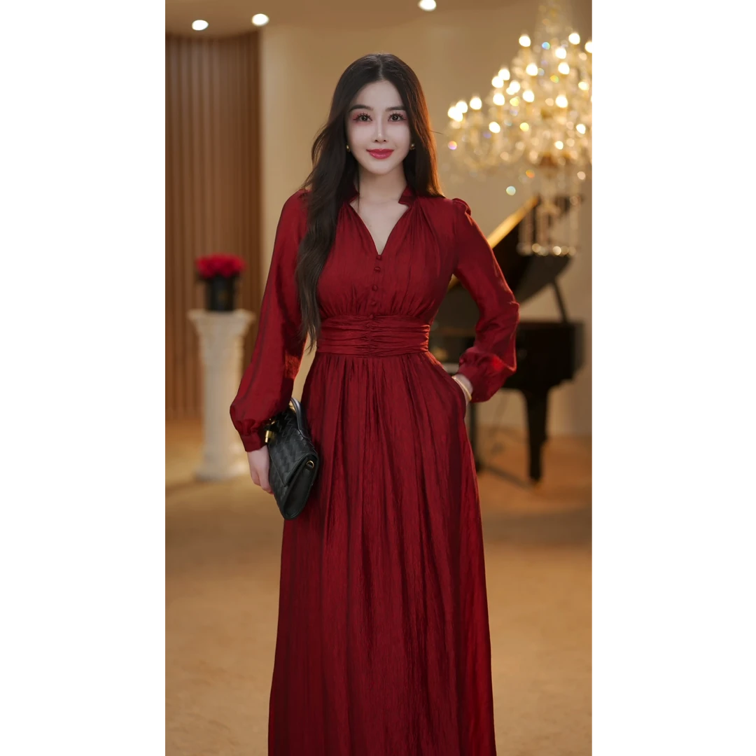 【JOSIE定制】 高光时刻 气质优雅高级收腰复古显瘦连衣裙-YL50312