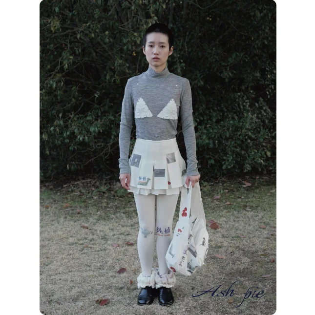 【LOCAT】Ash pie  凹刻烫钻拼接连体衣  A25AWOP01GR