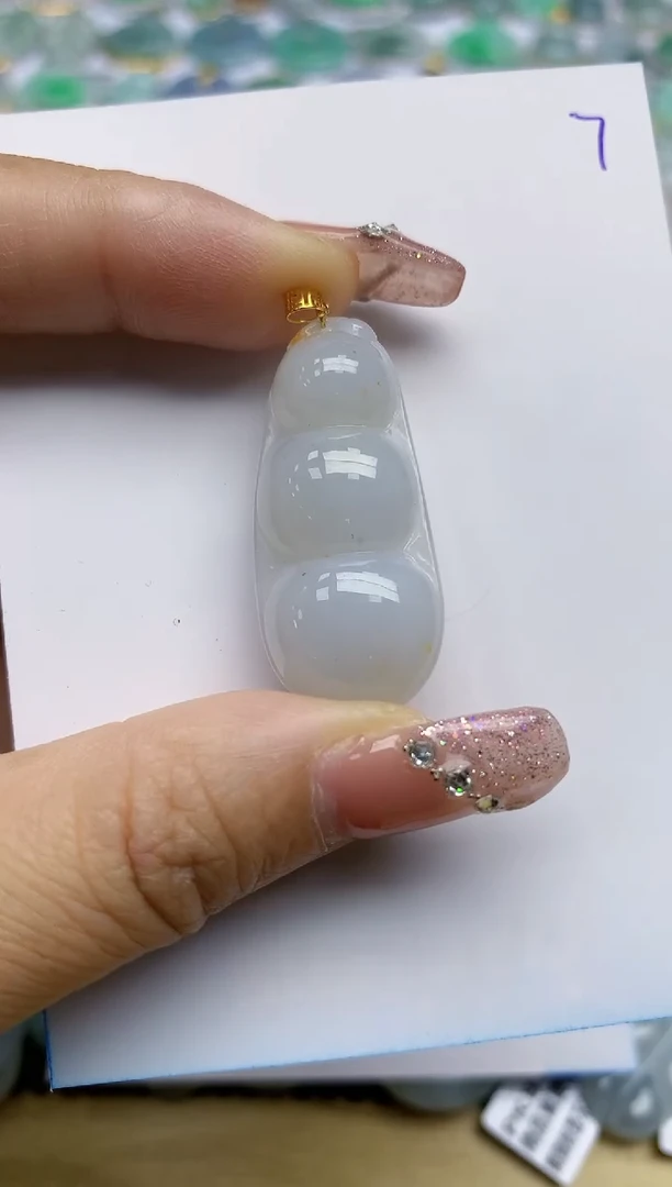 【闪购商品】翡翠颈饰18K金镶嵌天然A货翡翠 7