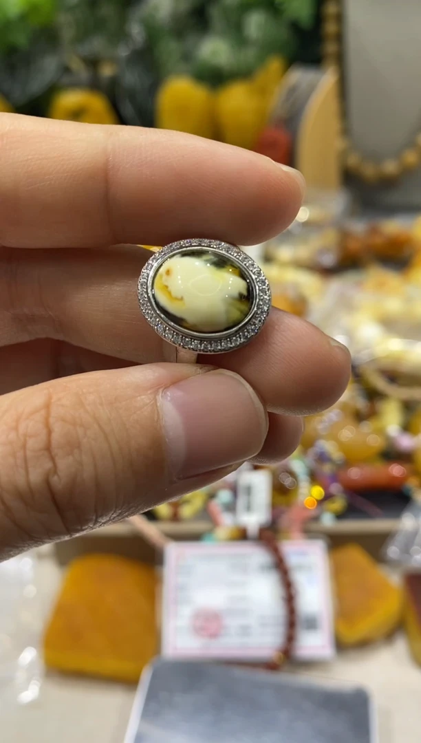 【闪购商品】琥珀戒指未镶嵌戒指