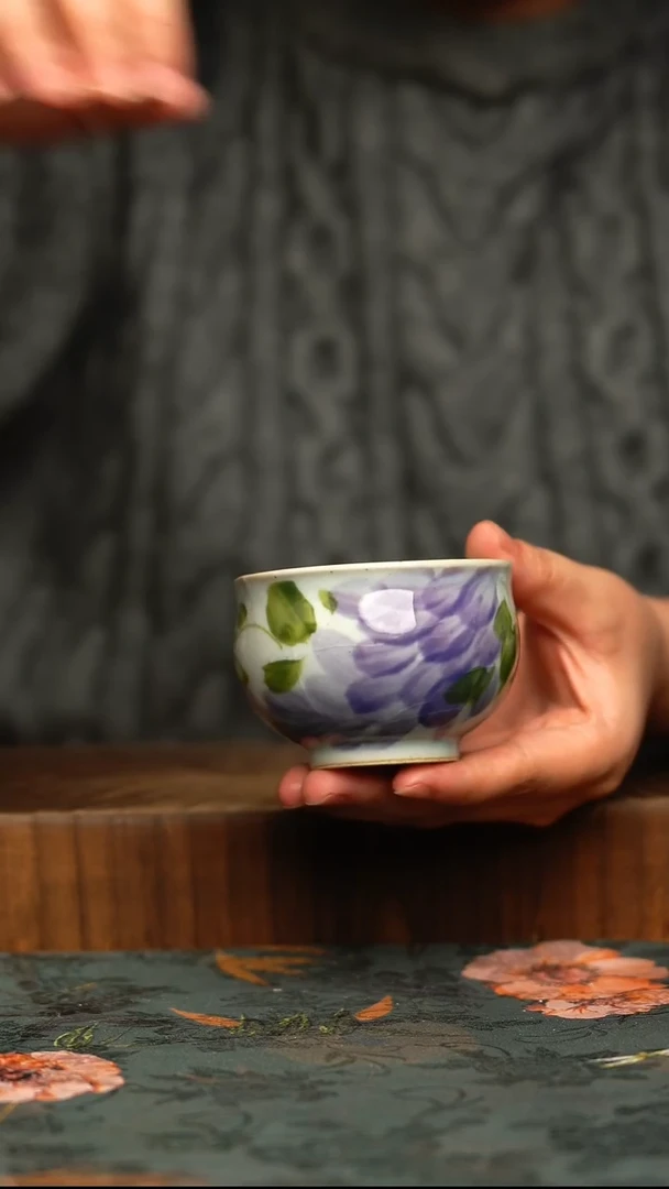 杯釉下彩手工手绘同款陶器