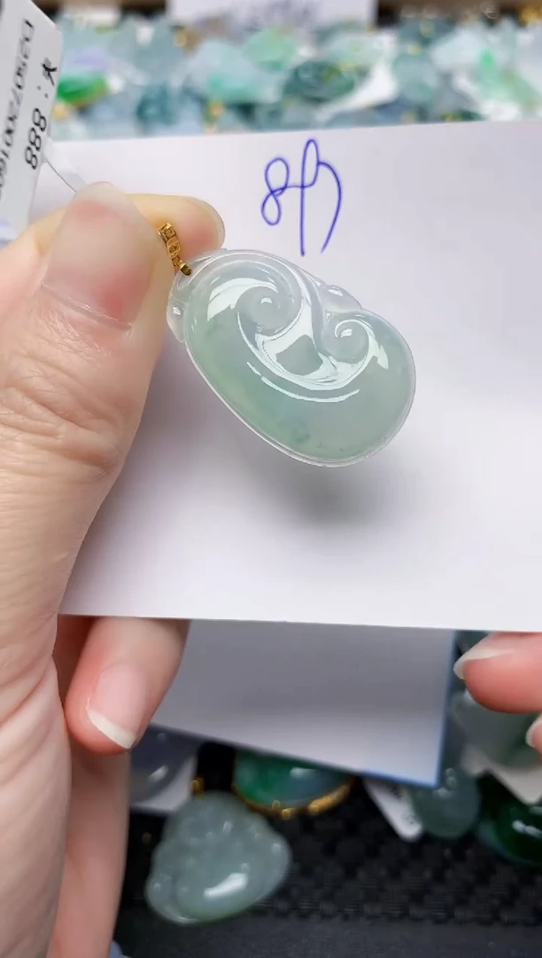 翡翠18K金镶嵌颈饰天然缅甸A货翡翠百元以上9元证书费自理