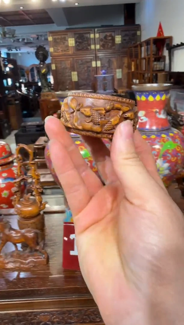 木黄杨木年年有余底座68.88888