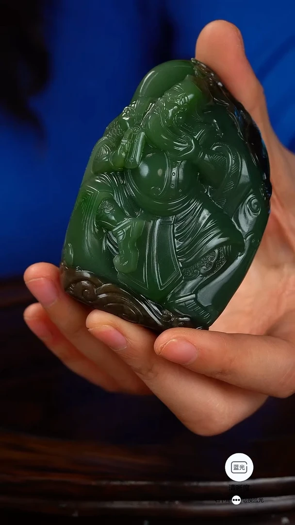 未镶嵌和田玉（碧玉）把件随*？忠义千秋