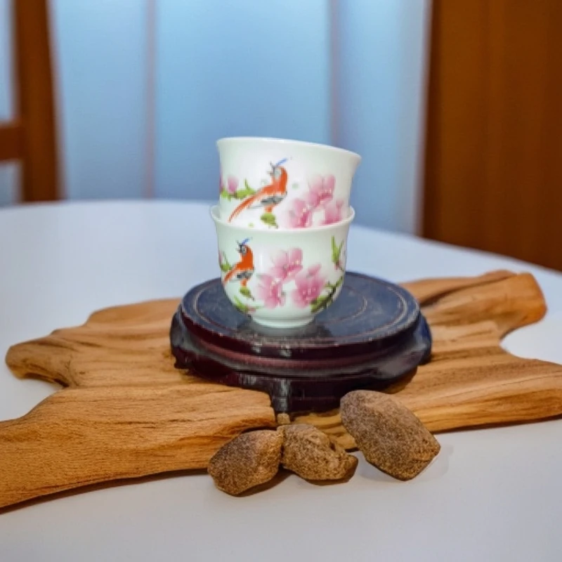 景德镇陶瓷水点桃花小杯子 拍一发二