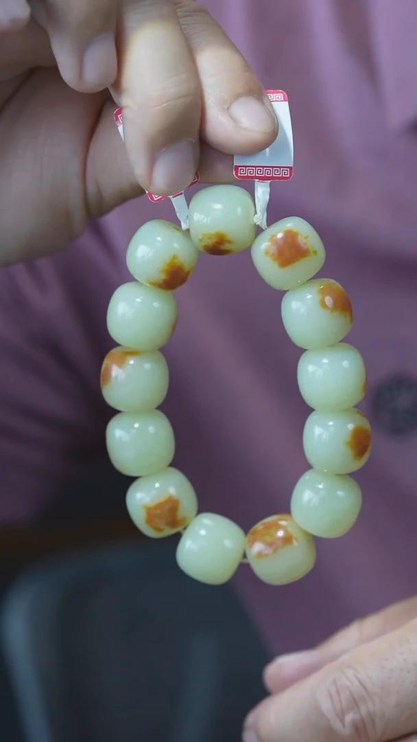 手串未镶嵌岫岩河磨玉（透闪石质玉）手串