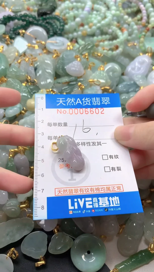 颈饰未镶嵌翡翠净货挂件-6602