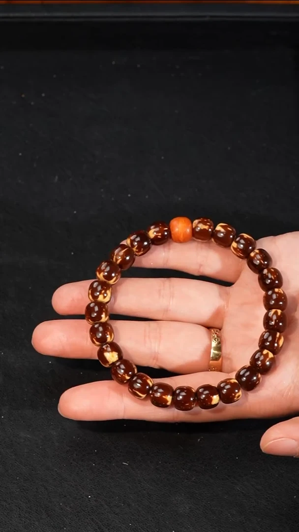 紫金鼠手串纯实心花皮精配9*8mm