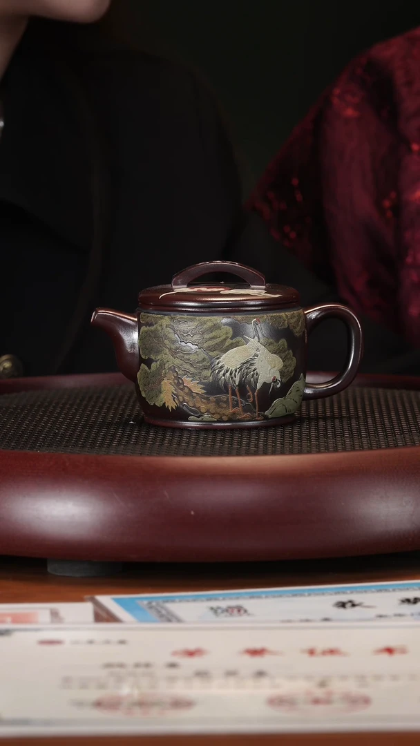 【闪购商品】紫砂茶壶2-46YLX汉瓦龙山古乌泥300cc