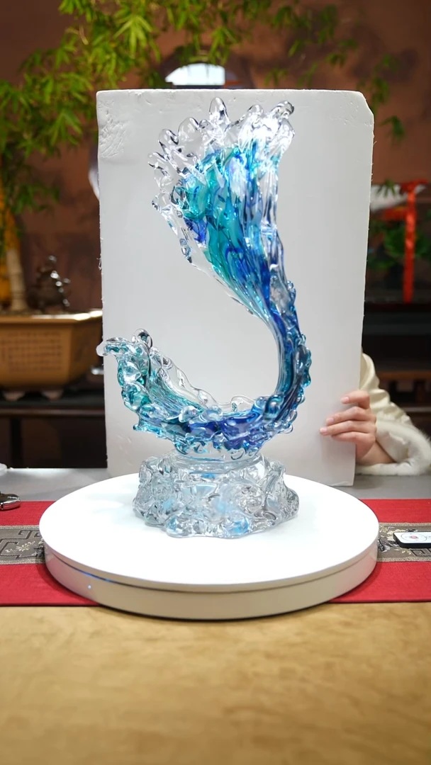 【闪购商品】琉璃手工艺品蓝色风生水起