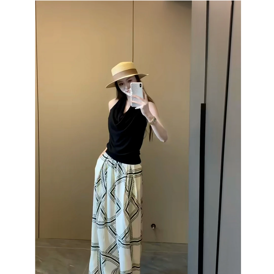 Molly111 老钱风挂脖背心