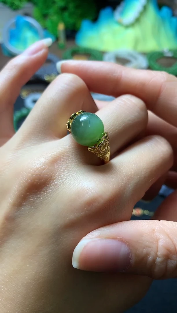 【闪购商品】和田玉戒指银S925镶嵌戒指