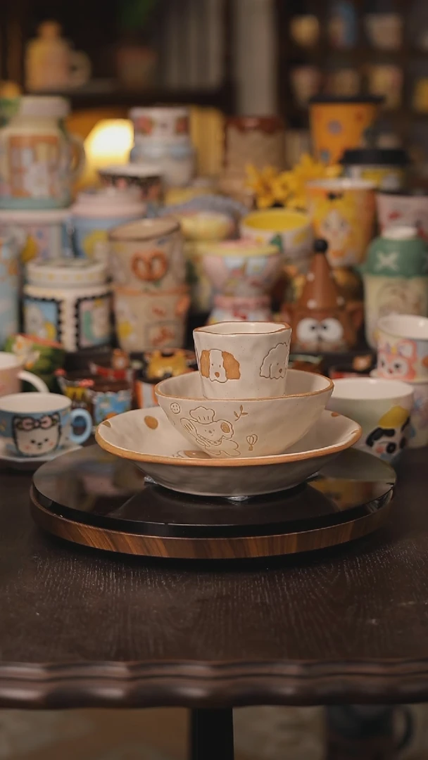 画面随机景德镇釉下彩绘设计师款式陶瓷