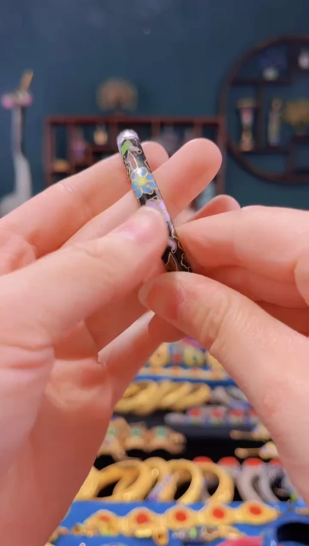 【闪购商品】非遗景泰蓝手镯黑色59-64