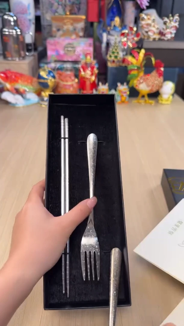 42纯钛筷勺叉-银色