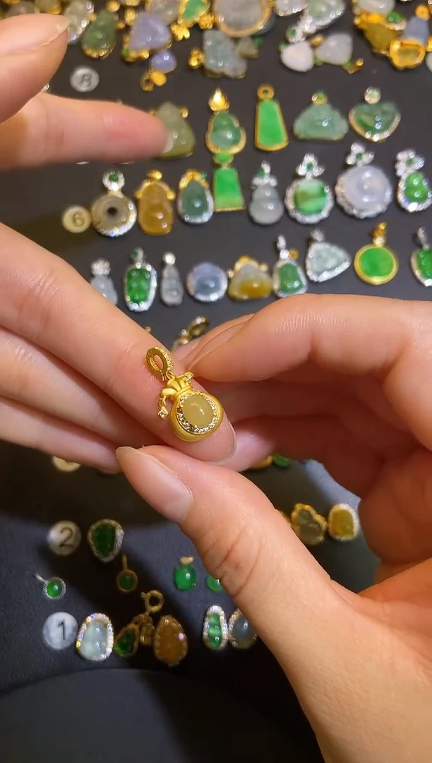 吊坠(不含链)银S925镶嵌翡翠1