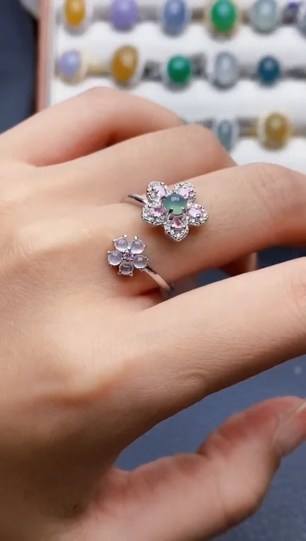 银S925镶嵌戒指翡翠2712