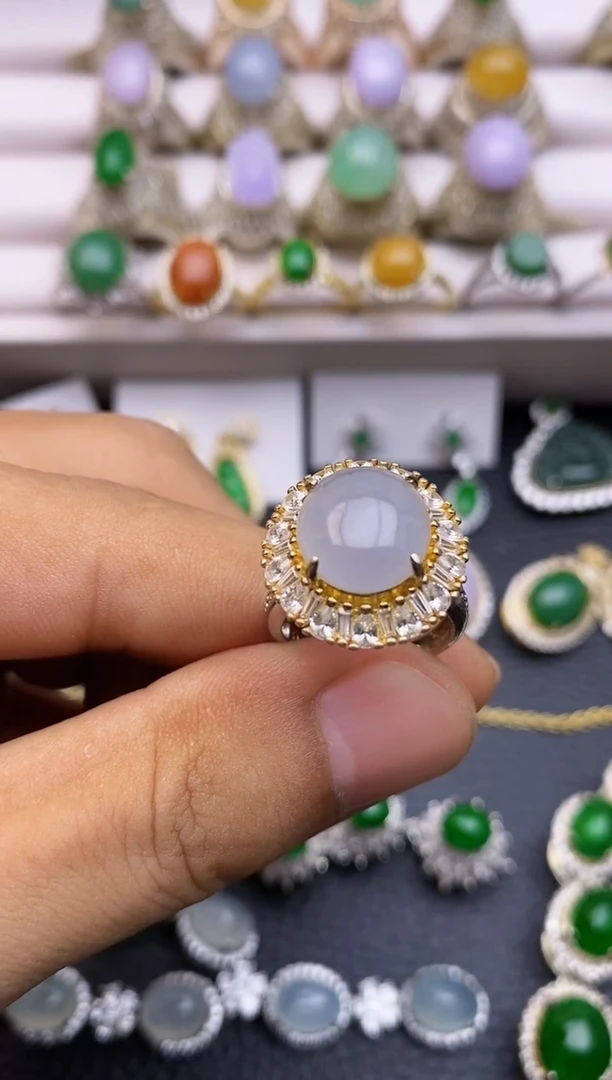 银S925镶嵌戒指翡翠福利1121