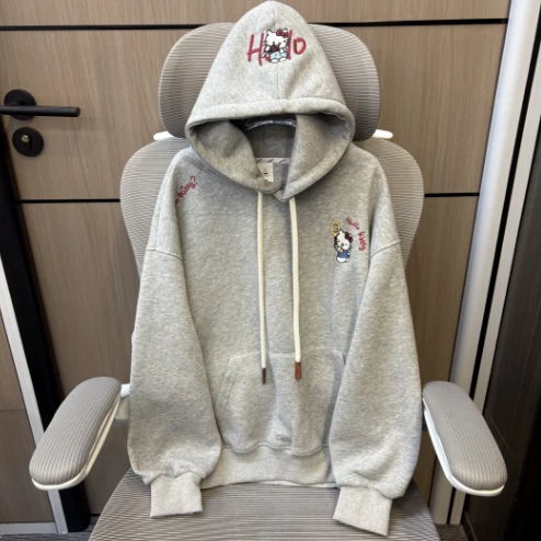 【现货】2025秋韩范潮流运动凯蒂刺绣女童连帽卫衣 D773 773 Z