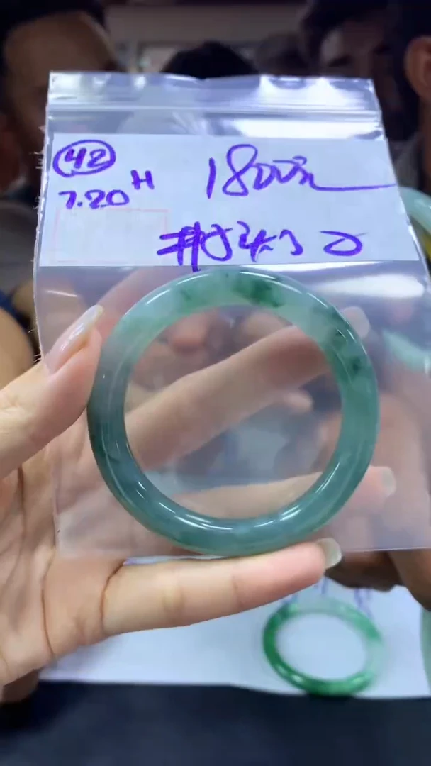 定制翡翠未镶嵌42手镯纹54.5+1800元+拍一发一