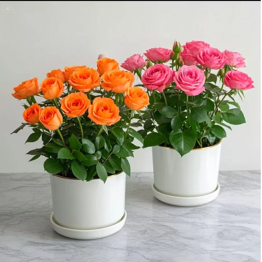 月季花苗盆栽（带花苞带盆）四季开仙度瑞拉，二乔，果汁阳台，