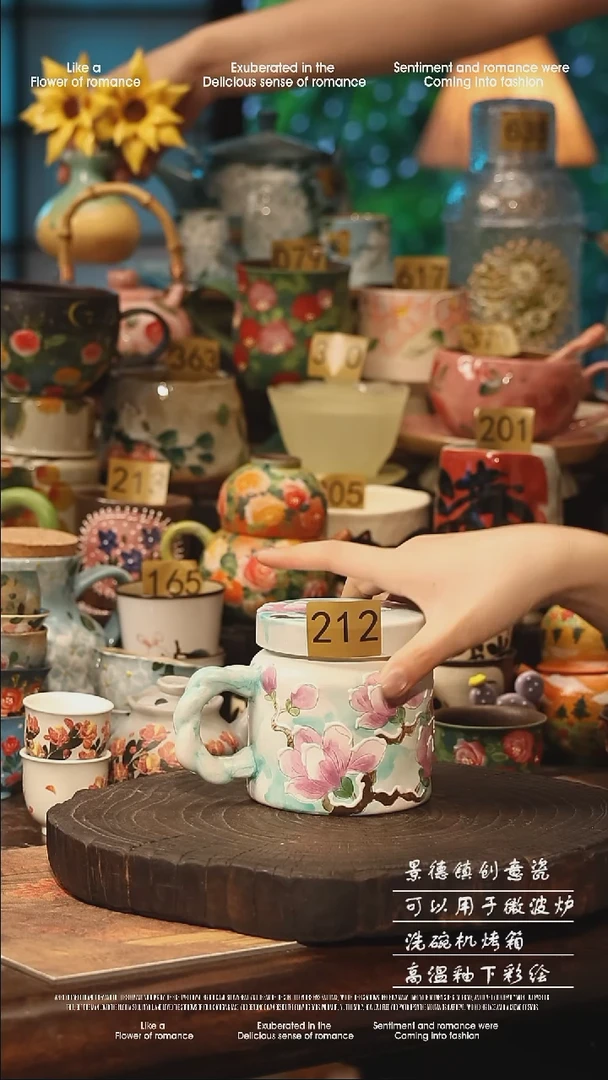 陶瓷212景德镇高温釉下彩手工手绘款式