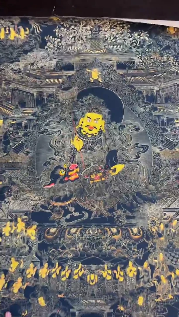 装裱画精品手绘唐卡链接--A010