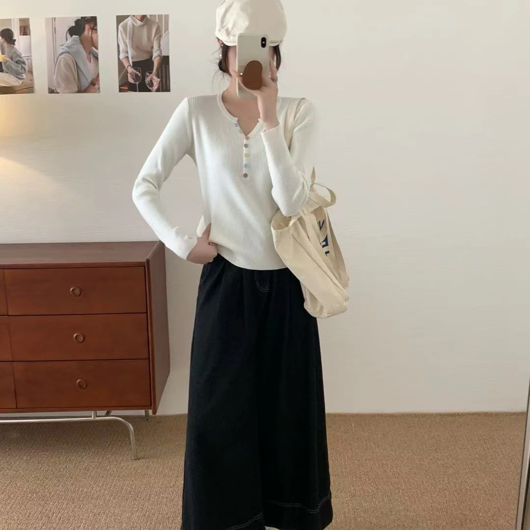 【牟羊】2025春季新款半开领针织修身羊毛衫